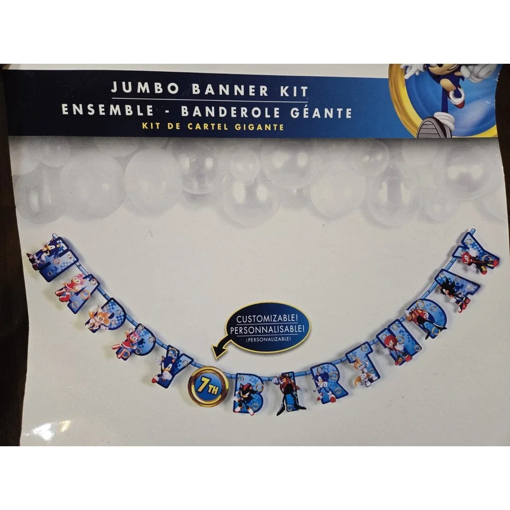 Sonic The Hedgehog Birthday Decor Pack Balloons Banner Candle Sign